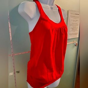 Small Red Tank Top, Thick Sexy Back Strap w/ Knot, Stretchy, Lightly Used, Comfy